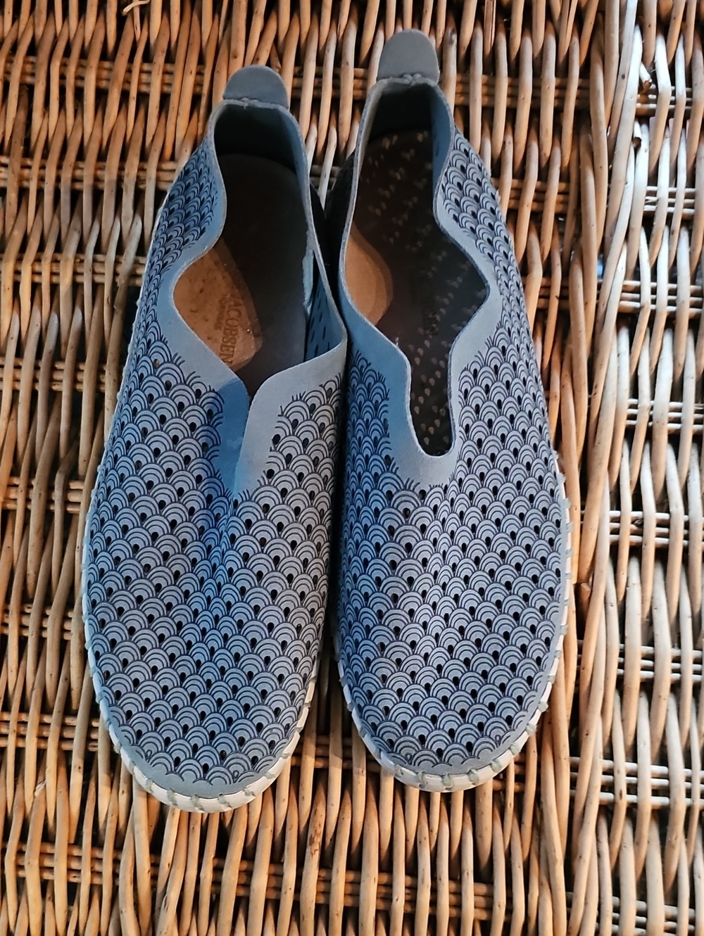 Ilse Jacobsen Blue Patterned Slip-On Sneakers Size 40